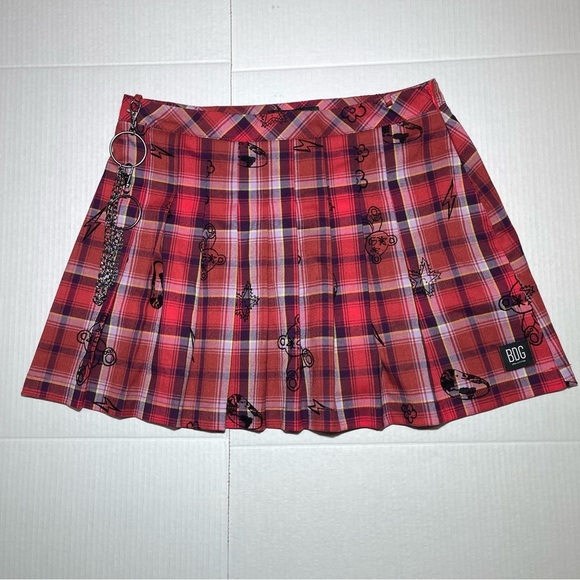 Urban Outfitters Red Plaid Skater Skirt - Picture 3 of 11